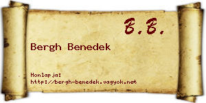 Bergh Benedek névjegykártya
