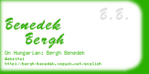 benedek bergh business card